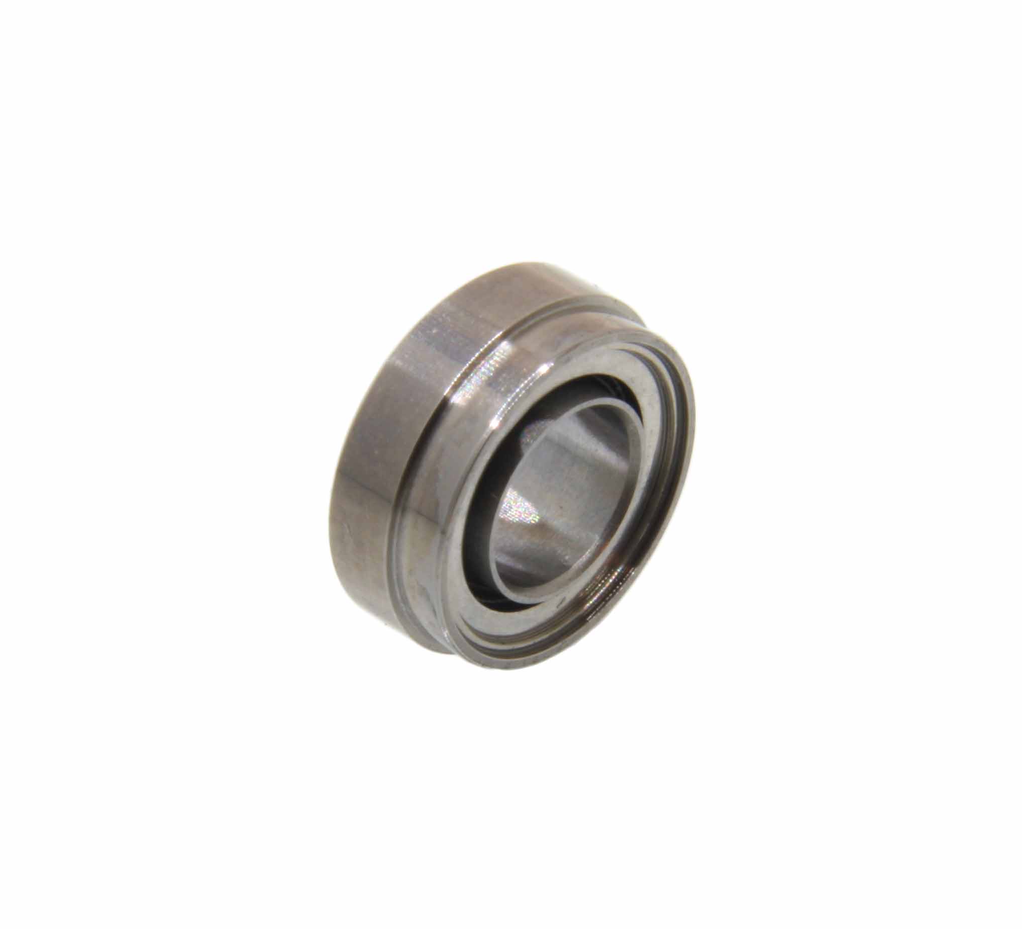 Angular-contact ceramic ball bearing, 3.175 x 5.98/6.35 x 2.38/2.78, stepped outer ring, extended inner ring