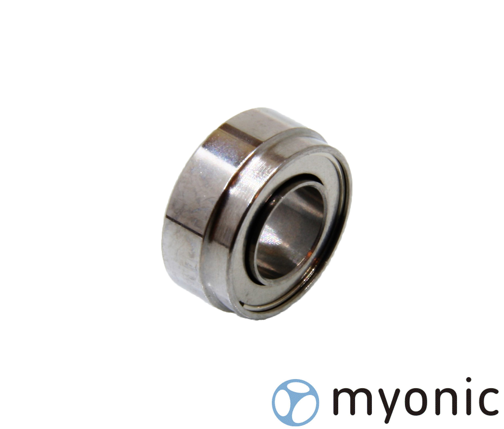 Angular-contact ceramic ball bearing, 3.180 x 7.10/7.52 x 2.78/1.19, stepped outer ring, extended inner ring