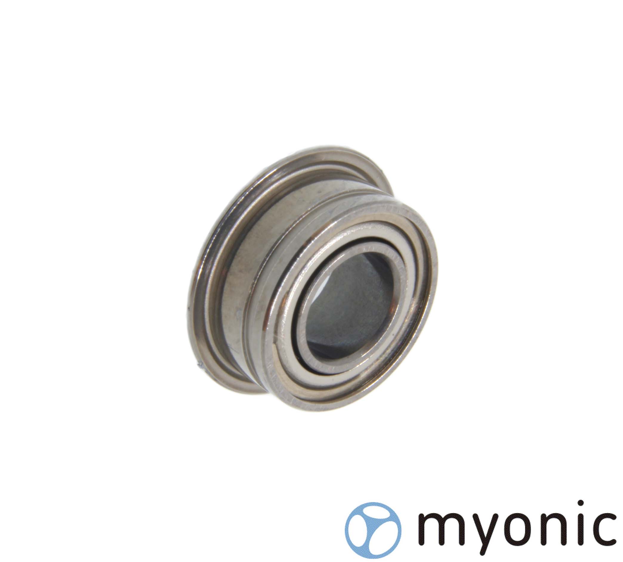 Angular-contact ceramic ball bearing, 3.175 x 6.35/7.52 x 2.78/0.43, with flange